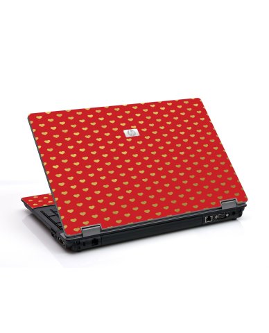 Red Gold Hearts 6730B Laptop Skin