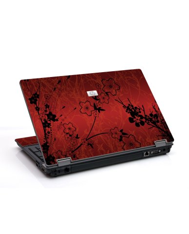 Retro Red Flowers 6730B Laptop Skin