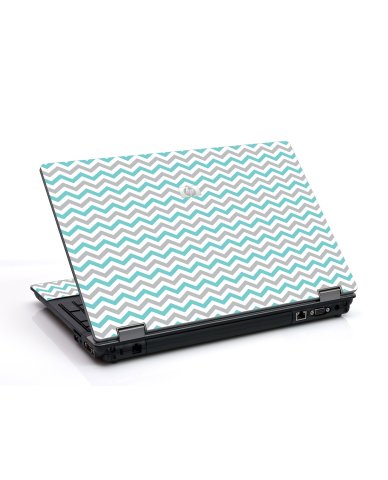 Teal Grey Chevron Waves 6730B Laptop Skin