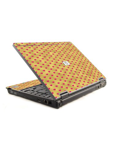Gold Pink Hearts 6930P Laptop Skin