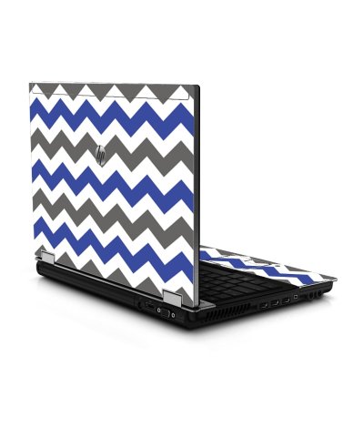 HP ProBook 8440P BLUE AND GREY CHEVRON Laptop Skin