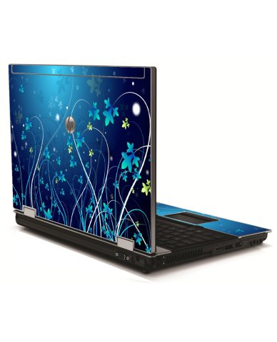 Blue Flowers HP 8540W Laptop Skin