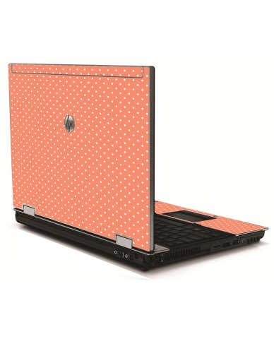 Coral Polka Dots HP 8540W Laptop Skin