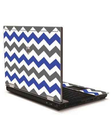 Grey Blue Chevron HP 8540W Laptop Skin