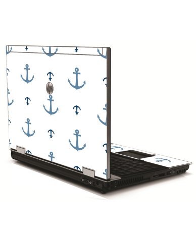 Multi Blue Anchors HP 8540W Laptop Skin