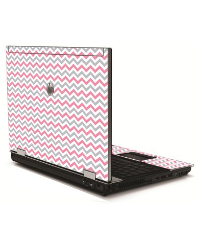 Pink Grey Chevron Waves HP 8540W Laptop Skin