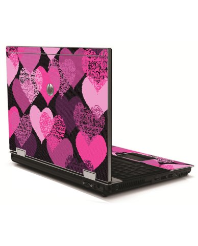 Pink Mosaic Hearts HP 8540W Laptop Skin