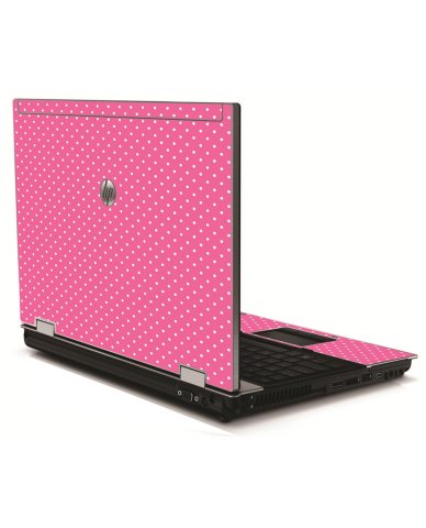 Pink Polka Dot HP 8540W Laptop Skin