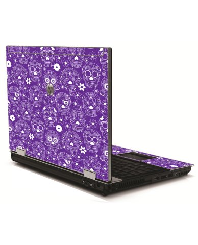 Purple Sugar Skulls HP 8540W Laptop Skin