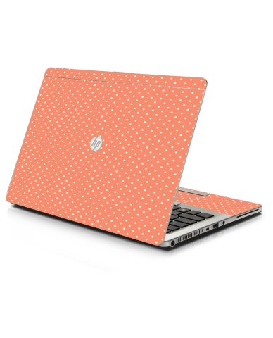 Coral Polka Dots HP 9470M Laptop Skin