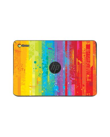 HP Chromebook 11A G6 EE GRUNGE RAINBOW Laptop Skin