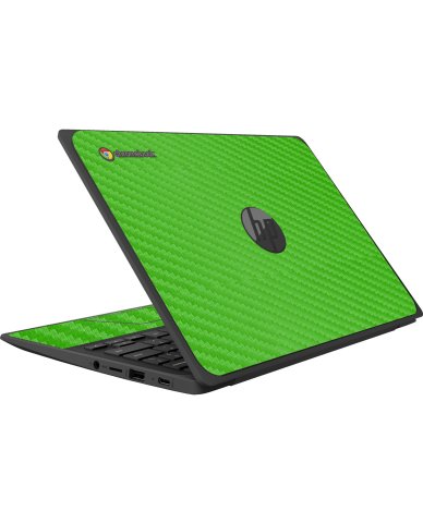 HP Chromebook 11 G8 G9 EE GREEN CARBON FIBER Laptop Skin