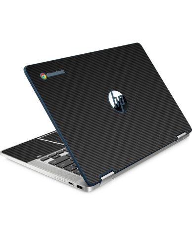 HP Chromebook X360 14A CA0790WM BLACK CARBON FIBER Laptop Skin