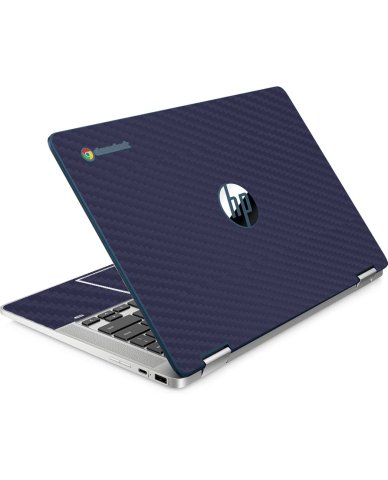 HP Chromebook X360 14A CA0790WM BLUE CARBON FIBER Laptop Skin