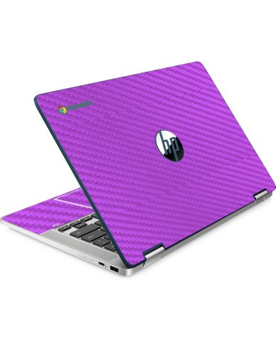 HP Chromebook X360 14A CA0790WM PURPLE CARBON FIBER Laptop Skin