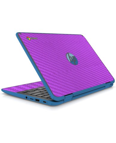 HP Chromebook X360 11 G2 EE PURPLE CARBON FIBER Laptop Skin