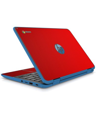 HP Chromebook X360 11 G2 EE RED CARBON FIBER Laptop Skin
