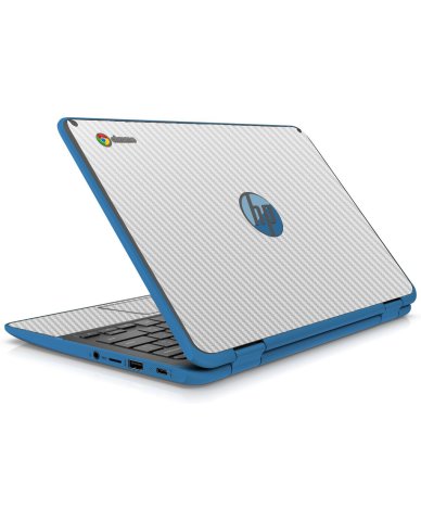 HP Chromebook X360 11 G2 EE WHITE CARBON FIBER Laptop Skin