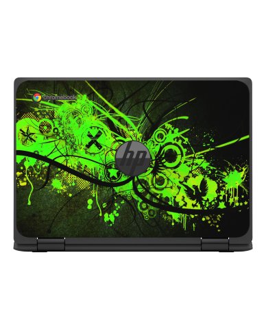 HP Chromebook X360 11 MK G3 EE GRAFFITI GREEN Laptop Skin