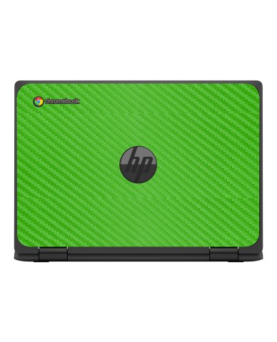 HP Chromebook X360 11 MK G3 EE GREEN CARBON FIBER Laptop Skin