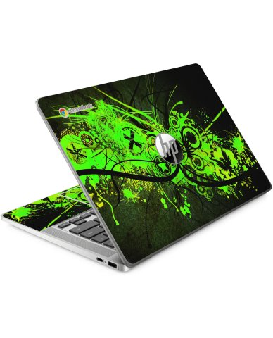 HP Chromebook 14A NA0131WM GRAFFITI GREEN Laptop Skin