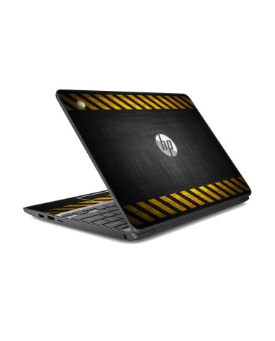 HP Chromebook 14 G1 SMB BLACK CAUTION BORDER Laptop Skin