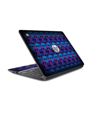 HP Chromebook 14 G5 EE BLUE SKULLS Laptop Skin