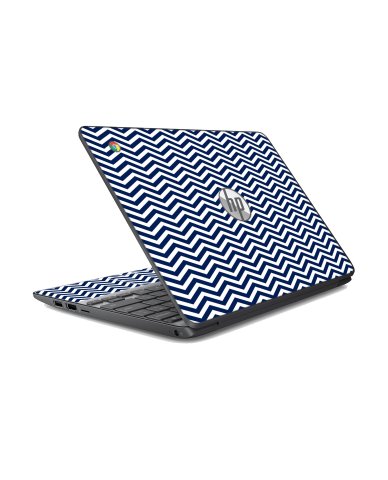 HP Chromebook 14 G3 BLUE WAVY CHEVRON Laptop Skin