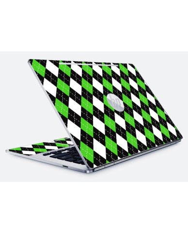 HP Chromebook 13 G1 GREEN BLACK ARGYLE Laptop Skin