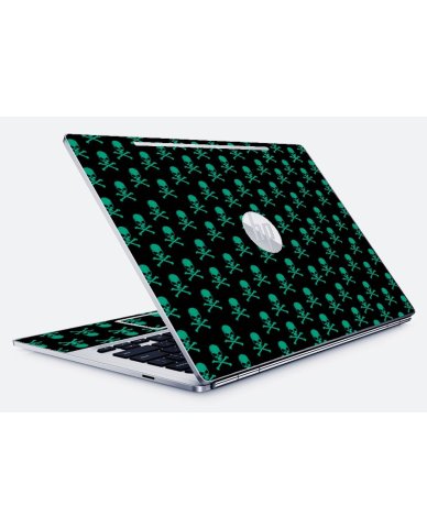 HP Chromebook 13 G1 GREEN SKULLS Laptop Skin