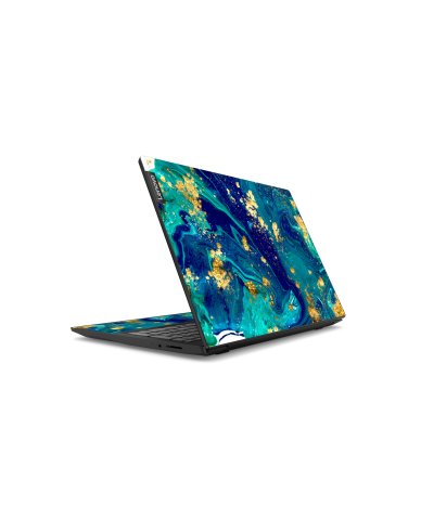 IdeaPad 15 S145 BLUE AND GOLD MARBLE Laptop Skin
