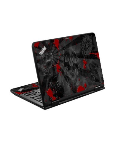 IBM/Lenovo Chromebook Yoga 11E G3 BLACK SKULLS RED Laptop Skin