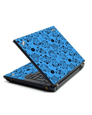 Crazy Blue Sugar Skulls IBM Sl400 Laptop Skin 