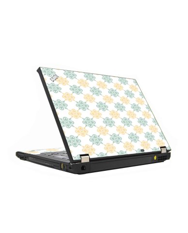 Yellow Green Flowers IBM T410 Laptop Skin