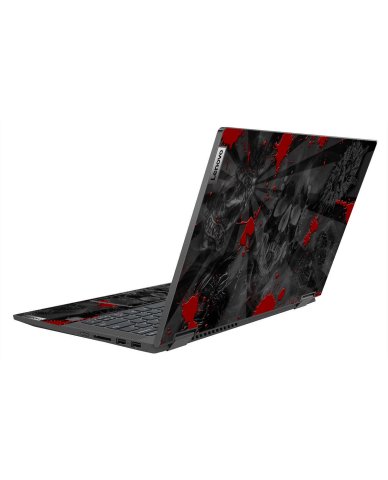 IdeaPad Flex 5 14ITL05 BLACK SKULLS RED Laptop Skin