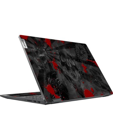 IdeaPad Flex 5 16IRU8 BLACK SKULLS RED Laptop Skin