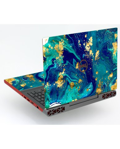 Dell Inspiron 15 7547  BLUE AND GOLD MARBLE Laptop Skin
