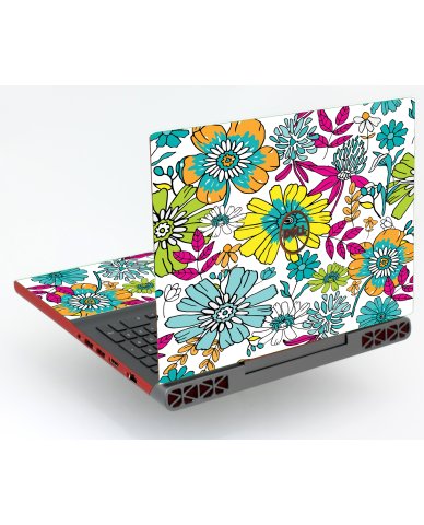 Dell Inspiron 15 7568  HAND DRAWN FLOWERS Laptop Skin