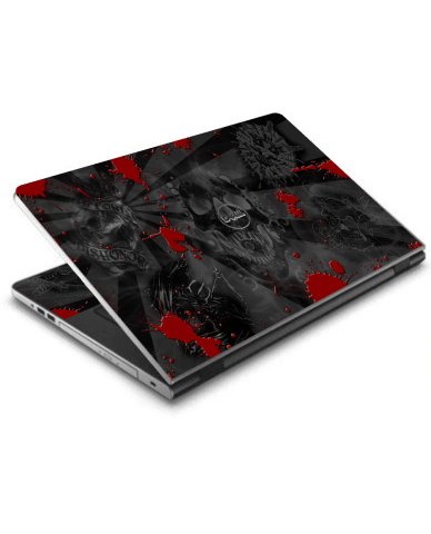 Dell Inspiron 17 5000 Series  BLACK SKULLS RED Laptop Skin