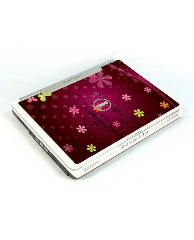 Dell Inspiron E1405/ 640M  RETRO PINK FLOWERS Laptop Skin