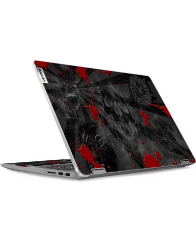 IdeaPad Flex 5 16ABR8 BLACK SKULLS RED Laptop Skin