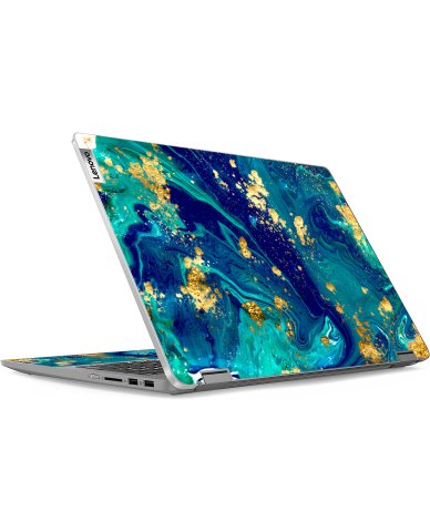 IdeaPad Flex 5 16ABR8 BLUE GOLD MARBLE Laptop Skin