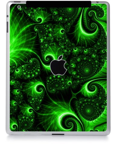 Apple iPad 3 A1430 (Wifi, Cell) GREEN SWIRLS Laptop Skin