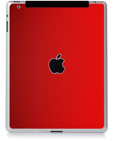 Apple iPad 3 A1430 (Wifi, Cell) RED CARBON FIBER Laptop Skin