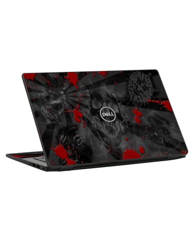 Dell Latitude 7430 BLACK SKULLS RED Laptop Skin