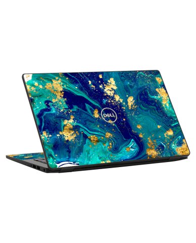 Dell Latitude 7430 BLUE AND GOLD MARBLE Laptop Skin