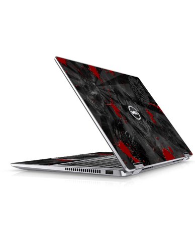 Dell Latitude 9420 2 IN 1 BLACK SKULLS RED Laptop Skin