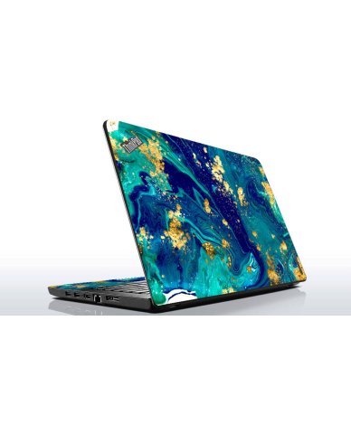 ThinkPad E450 BLUE AND GOLD MARBLE Laptop Skin