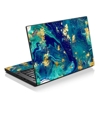 ThinkPad T460S BLUE AND GOLD MARBLE Laptop Skin