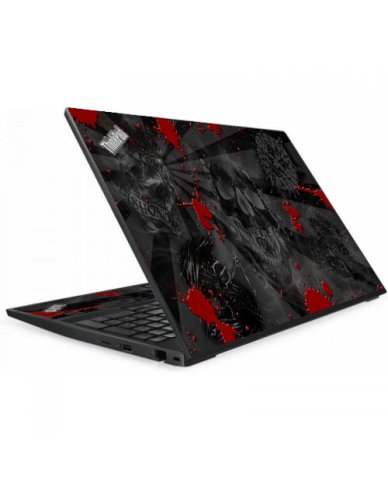 ThinkPad E580 BLACK SKULLS RED Laptop Skin